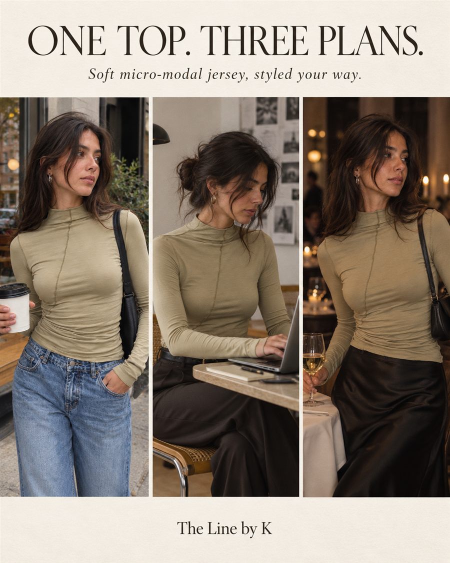 The Line by K concept ad: One top. Three plans.