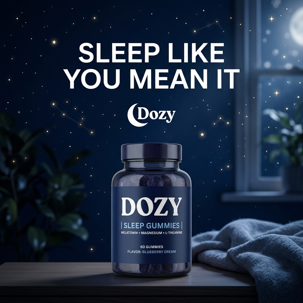 Concept static ad for a sleep supplement brand