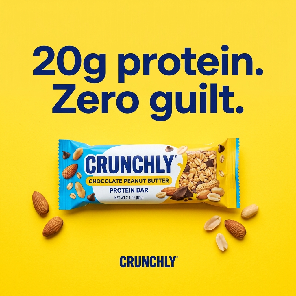 Concept static ad for a protein snack brand